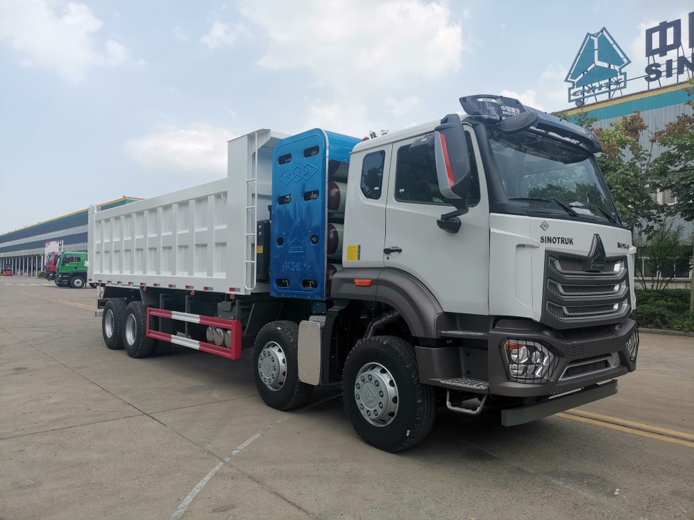 HOWO 6x4 CNG tipper truck with 2080L gas system, available from ANAMMCO Nigeria